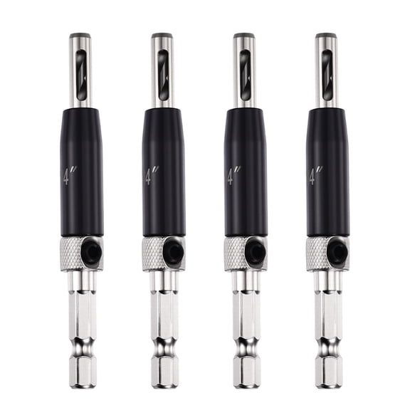 Uxcell 7/64" Self Centering Drill Bit Set 1/4" Hex Shank Self Centering Hinge Tapper Core Drill Bit Hinge Hole Punch Tool for Woodworking Window Door, Black