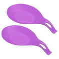 thumbnail image 1 of Uxcell 7.68" x 3.74" Heat Resistant Silicone Spoon Rest Kitchen Utensil Holder, Purple 2Pack, 1 of 6