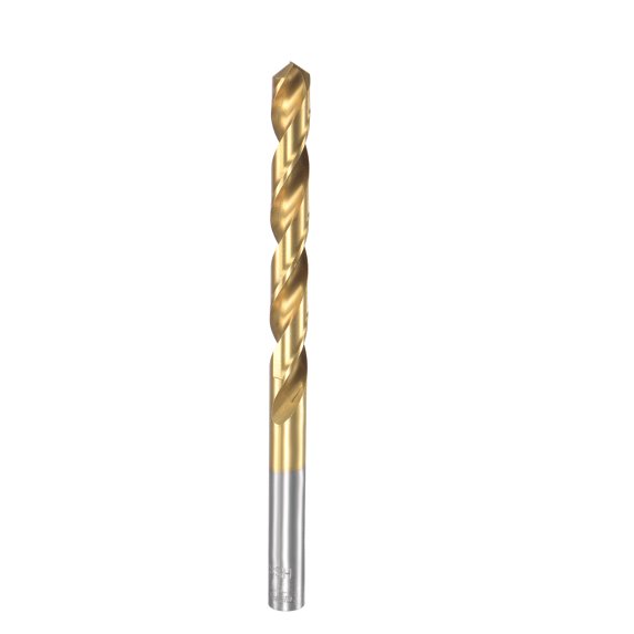 Uxcell 7.7mm High Speed Steel Straight Shank Twist Drill Bit Fully Ground Titanium Coated