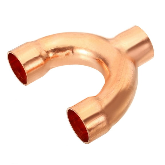 Uxcell 7/8 Inch ID Copper Fitting, 3 Way Y Type 99.9% Pure Copper Pipe Fitting Welding Connection for HVAC