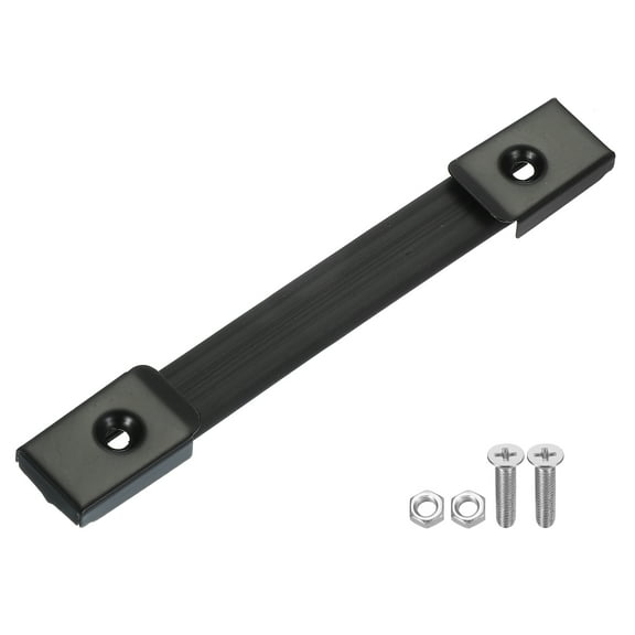 Uxcell 7.8 Inch Rubber Handle Strap Replacement with Metal End Caps, Black