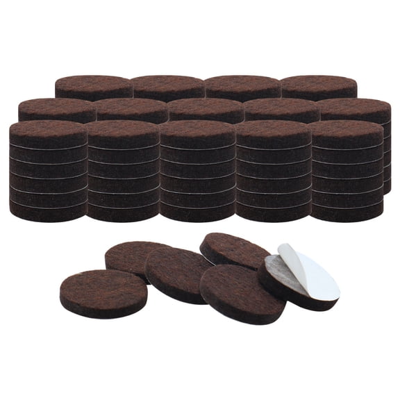 Uxcell 7/8" Self-stick Round Non-slip Felt Pads Floors Protect Brown 90 Pack