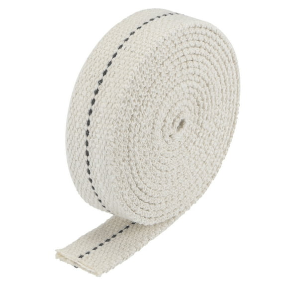 Uxcell Oil Lamp Wick Cotton 7/8 inch Flat Wide 6.56ft Long with Black Stitch for Lighting 1 Pcs