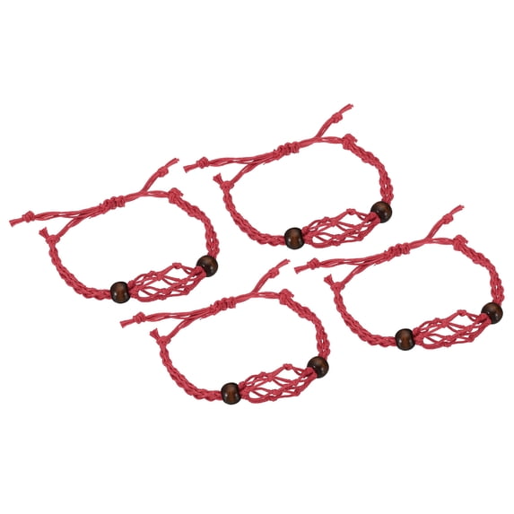 Uxcell 7.87-11.02" Empty Stone Holder, 4 Pack 1.38" Wax Rope, Red