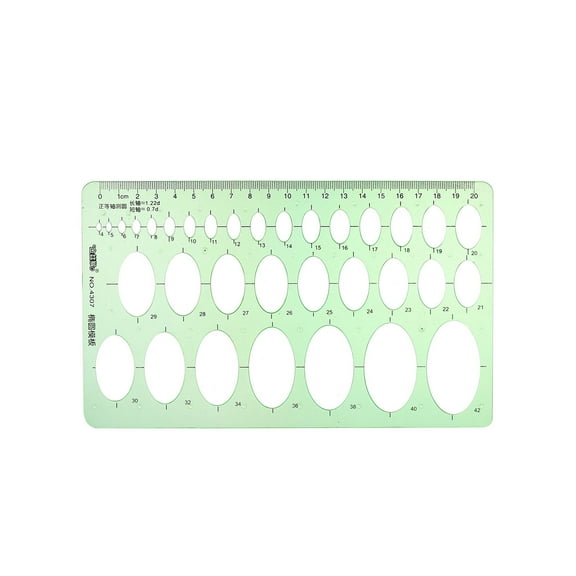 Uxcell 7.87'' Geometric Drawing Template Oval Style Measuring Ruler Plastic  Green 1pcs