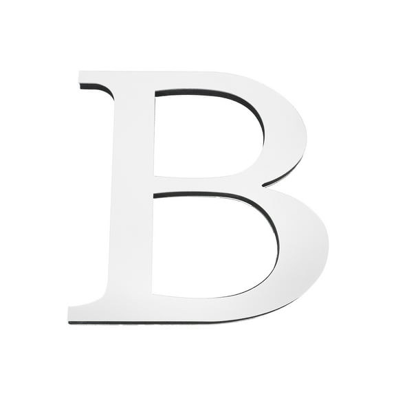 Uxcell 7.87 Inch 3D Acrylic Alphabet Mirror Wall Stickers Letter B Self Adhesive Letter Sign for Home Decoration Silver