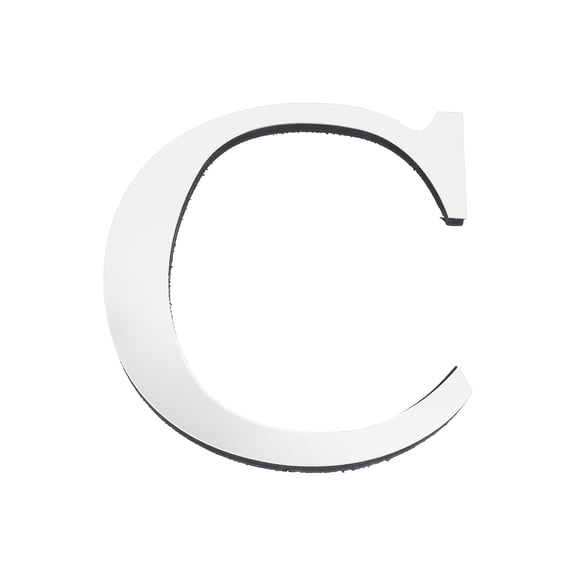 Uxcell 7.87 Inch 3D Acrylic Alphabet Mirror Wall Stickers Letter C Self Adhesive Letter Sign for Home Decoration Silver