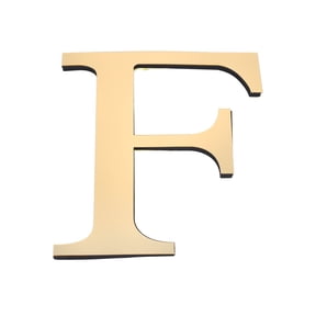 Uxcell 7.87 Inch 3D Acrylic Alphabet Mirror Wall Stickers Letter F Self Adhesive Letter Sign for Home Decoration Light Gold