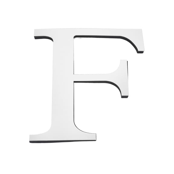 Uxcell 7.87 Inch 3D Acrylic Alphabet Mirror Wall Stickers Letter F Self Adhesive Letter Sign for Home Decoration Silver