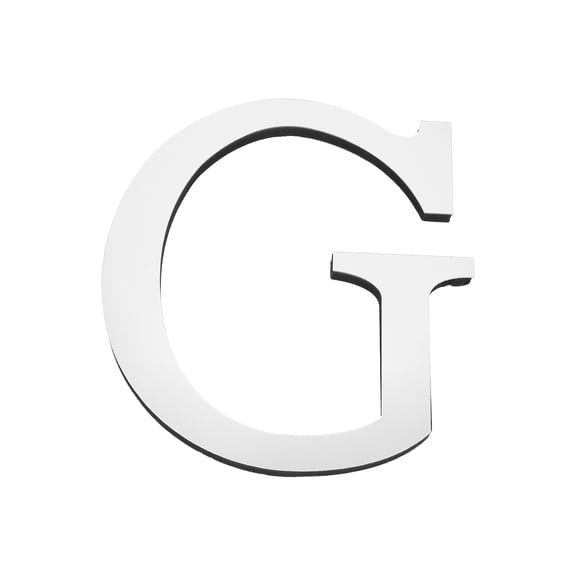 Uxcell 7.87 Inch 3D Acrylic Alphabet Mirror Wall Stickers Letter G Self Adhesive Letter Sign for Home Decoration Silver