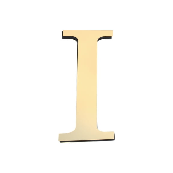 Uxcell 7.87 Inch 3D Acrylic Alphabet Mirror Wall Stickers Letter I Self Adhesive Letter Sign for Home Decoration Light Gold
