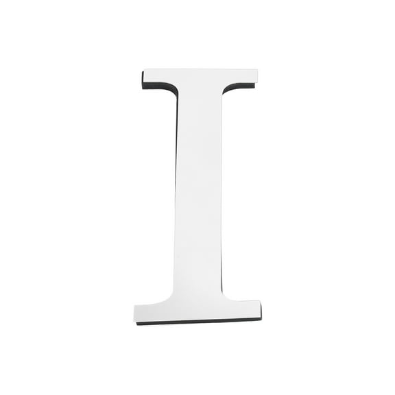 Uxcell 7.87 Inch 3D Acrylic Alphabet Mirror Wall Stickers Letter I Self Adhesive Letter Sign for Home Decoration Silver