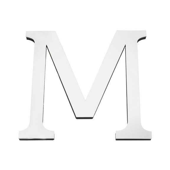 Uxcell 7.87 Inch 3D Acrylic Alphabet Mirror Wall Stickers Letter M Self Adhesive Letter Sign for Home Decoration Silver