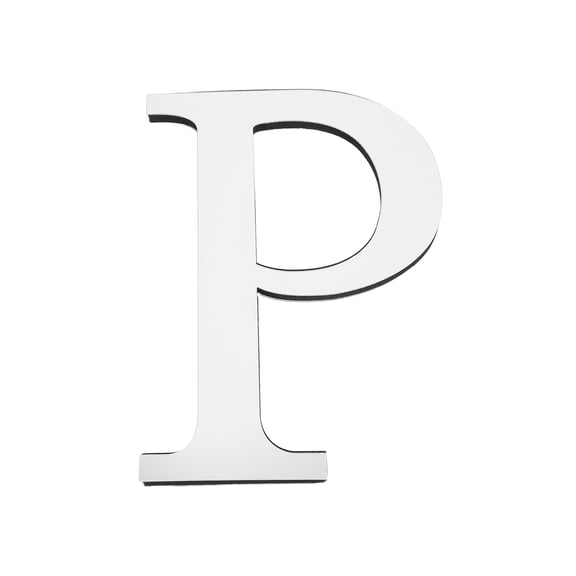 Uxcell 7.87 Inch 3D Acrylic Alphabet Mirror Wall Stickers Letter P Self Adhesive Letter Sign for Home Decoration Silver