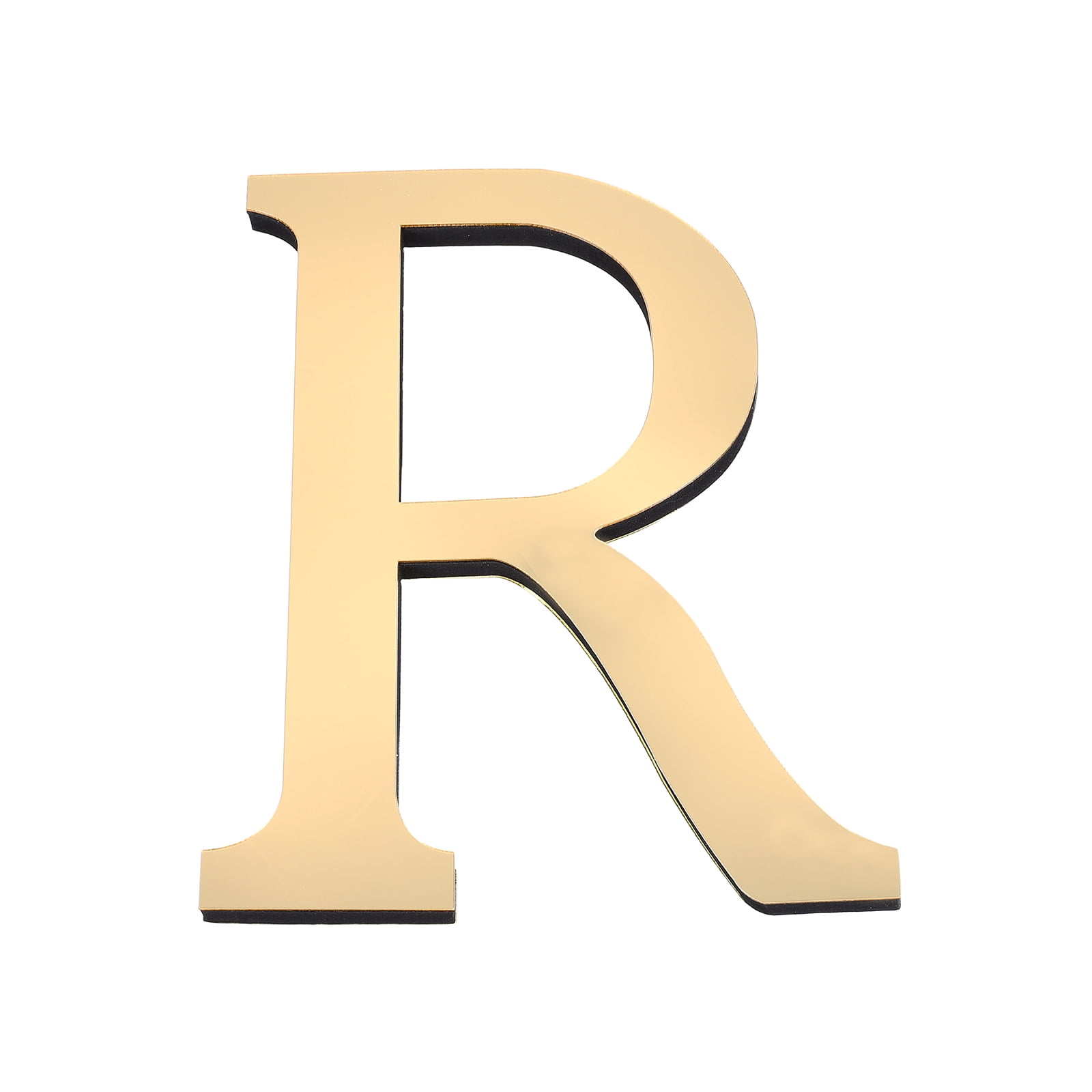 Angular R Letter Uxcell 7.87 Inch 3D Acrylic Alphabet Mirror Wall Stickers Letter R Self ...