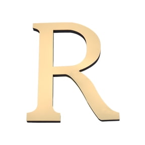 Uxcell 7.87 Inch 3D Acrylic Alphabet Mirror Wall Stickers Letter R Self Adhesive Letter Sign for Home Decoration Light Gold