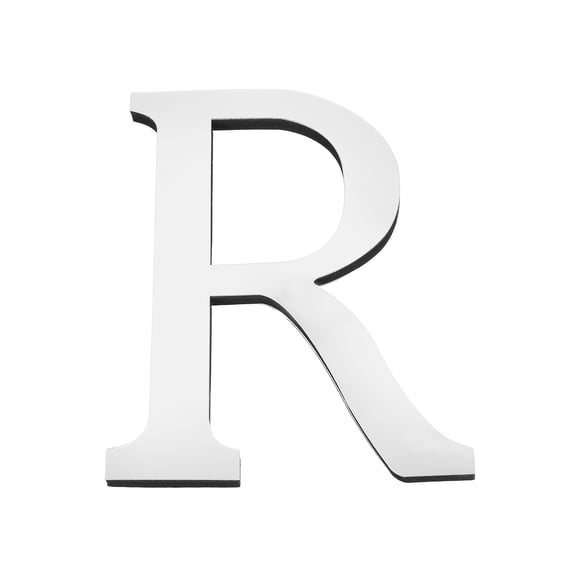 Uxcell 7.87 Inch 3D Acrylic Alphabet Mirror Wall Stickers Letter R Self Adhesive Letter Sign for Home Decoration Silver