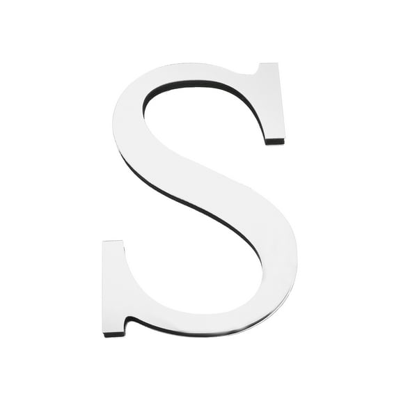 Uxcell 7.87 Inch 3D Acrylic Alphabet Mirror Wall Stickers Letter S Self Adhesive Letter Sign for Home Decoration Silver