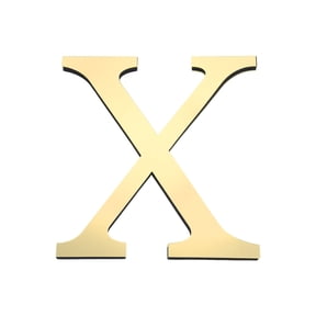 Uxcell 7.87 Inch 3D Acrylic Alphabet Mirror Wall Stickers Letter X Self Adhesive Letter Sign for Home Decoration Light Gold