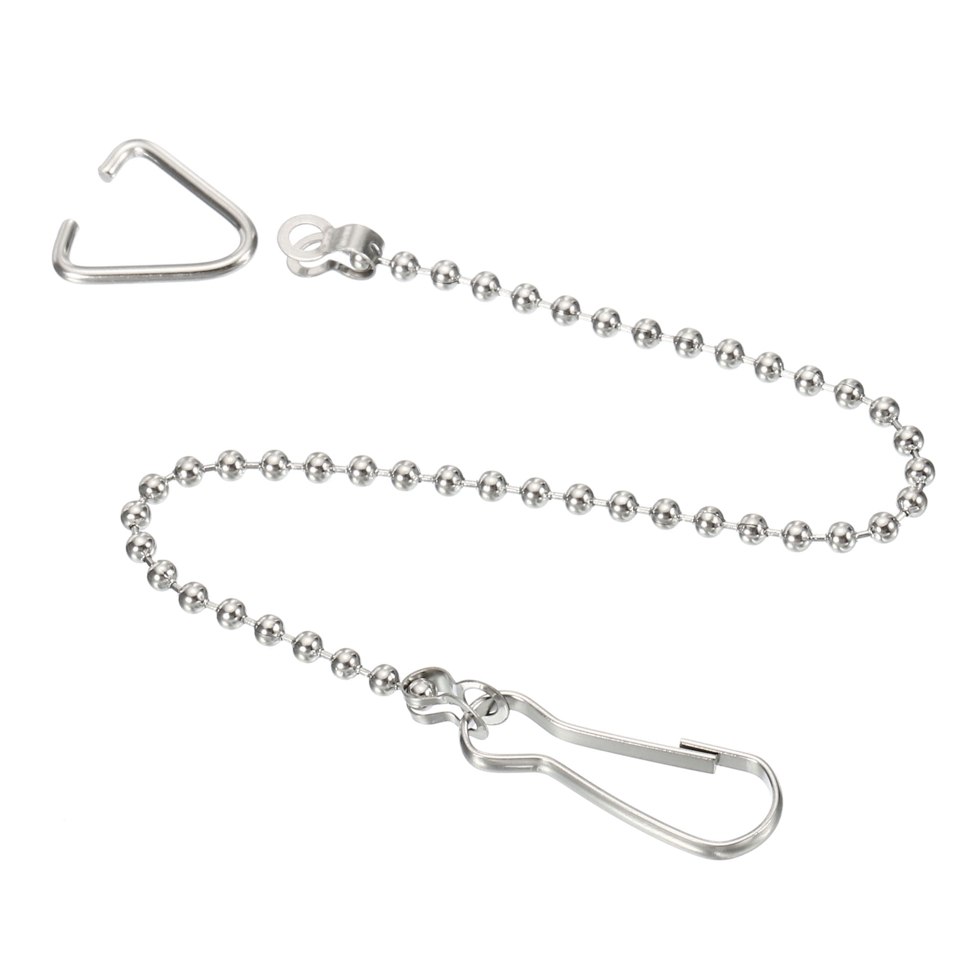 Uxcell 7.87" Toilet Handle Lever Flush Replacement Ball Flappers Chain Stainless Steel Silver