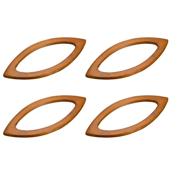 Uxcell 7.87" Wooden Oval Shape Handbag Handle Replacement for Purse Making, 4Pack Brown