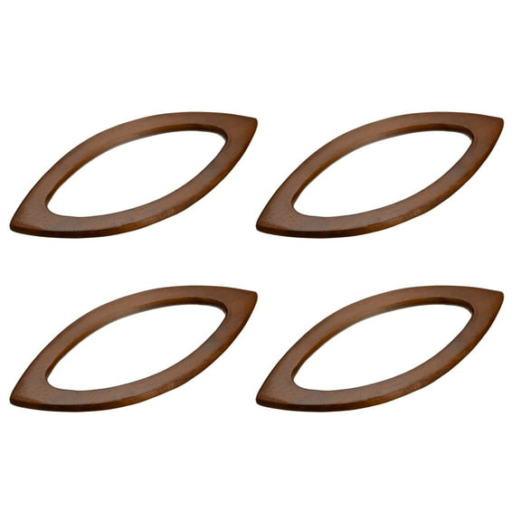 Uxcell 7.87" Wooden Oval Shape Handbag Handle Replacement for Purse Making, 4Pack Coffee