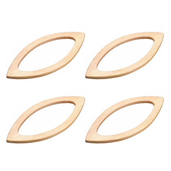 Uxcell 7.87" Wooden Oval Shape Handbag Handle Replacement for Purse Making, 4Pack White