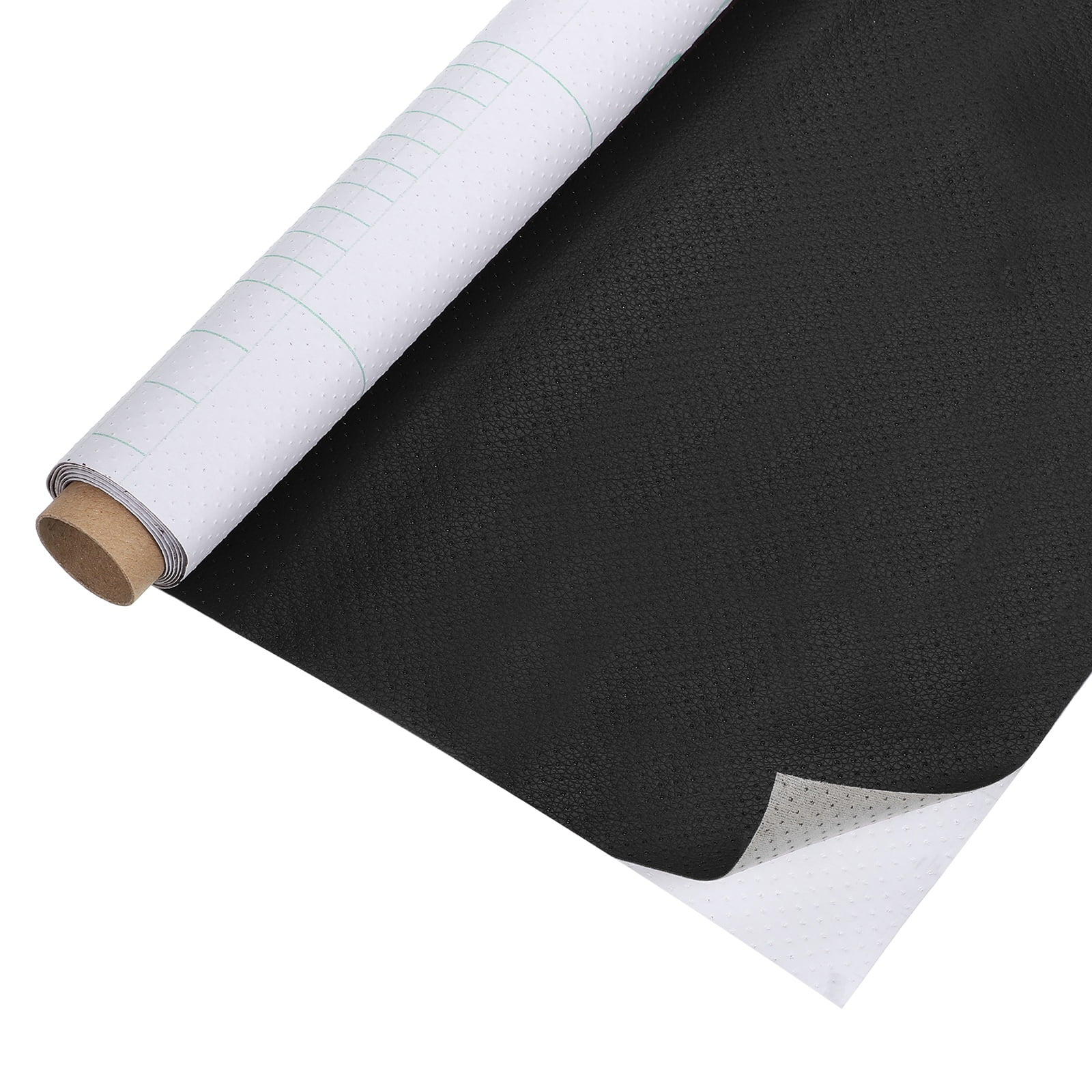 Uxcell 17.72 x 39.37 inch Leather Repair Patch, Breathable Perforated Self Adhesive Repair Patch for Furniture Couch Car Seats Sofa Repair 1Pcs (Black)