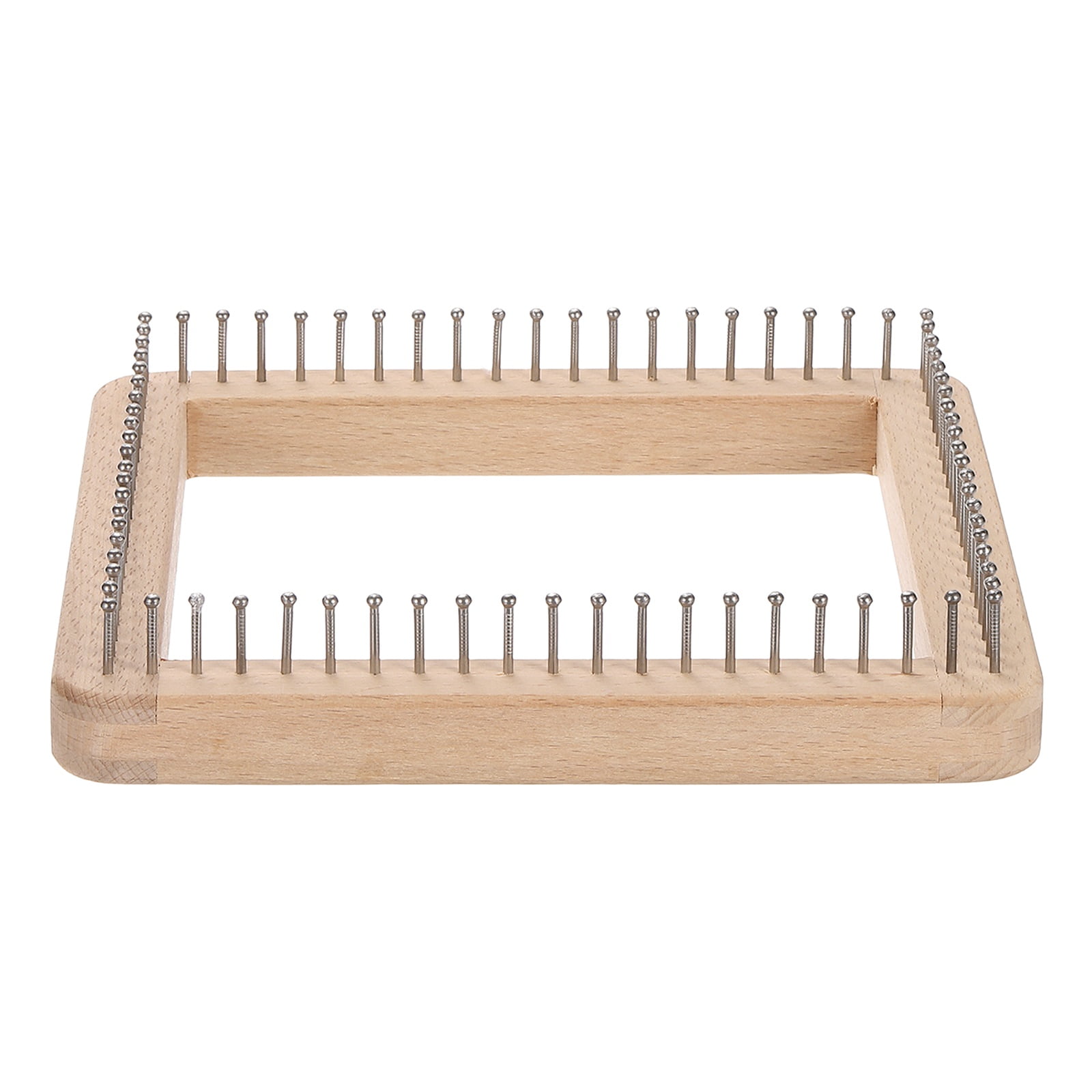 Uxcell 7.87"x7.87" Knitting Loom, Wooden Square Knitting Board Crochet Tool for Weaving Hats Scarves