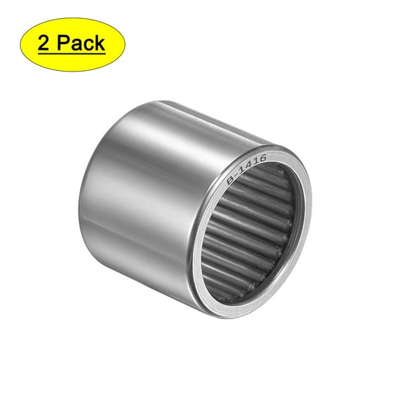 Uxcell 7/8x1-1/8x1" Needle Roller Bearings Full Complement Drawn Cup Chromium Steel Silver Tone 2pcs