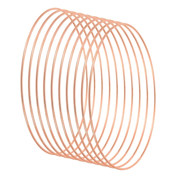 Uxcell 10pcs Dream Catcher Rings, Metal Macrame Wreath Floral Hoop Rose Gold 7.9 in