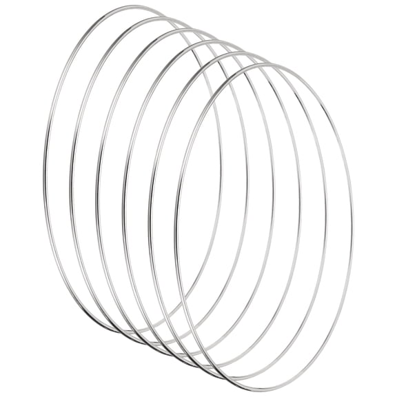 Uxcell 7.9 Inch Dream Catcher Rings, 6 Pcs Metal Macrame Wreath, Silver Tone