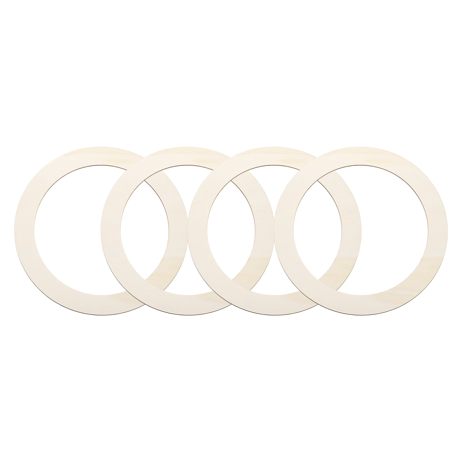 Uxcell 7.9 Inch Unfinished Wood Rings Natural Wooden Ring Circle Flat ...