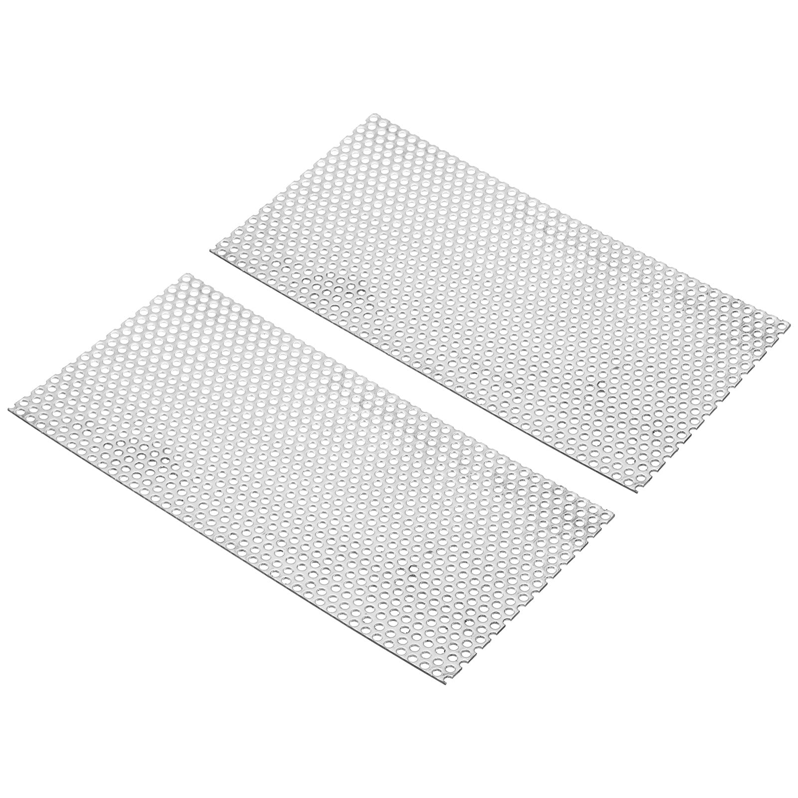 Uxcell 7.9" L x 3.9" W Perforated Metal Sheets, 2pcs 16Ga 0.12"Hole 304 Stainless Steel