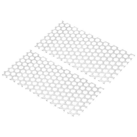 Uxcell 7.9" L x 3.9" W Perforated Metal Sheets, 2pcs 18Ga 0.39"Hole 304 Stainless Steel