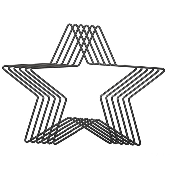 Uxcell 7.9" Length Star Dream Catcher Rings, 6 Pcs Metal Macrame Wreath Floral Ring Hoop, Black