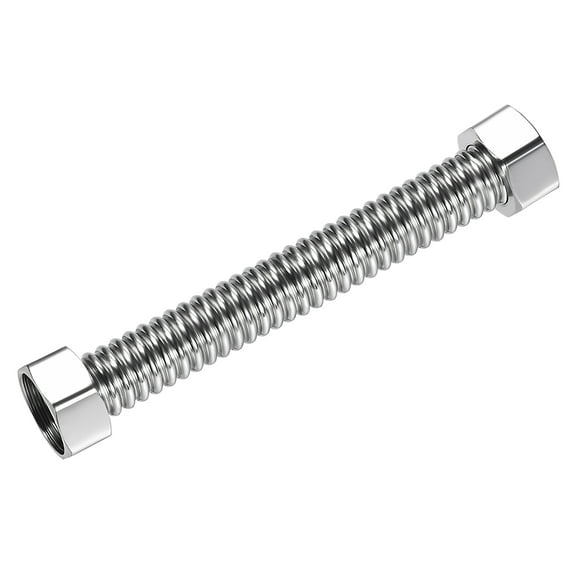 Uxcell 7.9" Stainless Steel Corrugated Flexible Water Line G3/4 Female Thread Connector with Washer