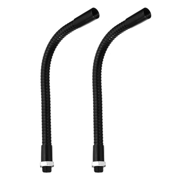 Uxcell 7.9" Universal Gooseneck Hose, 2 Pcs M10 Fine Thread Bendable Metal Hose Flexible Arm Soft Tube Extension, Black