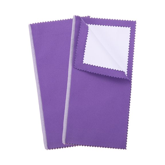 Uxcell 7.9"x7.9" Jewelry Cleaning Cloth, 2 Pack Double-Sided Fleece Polishing Cloth for Gold, Silver and Jewelry, Dark Purple