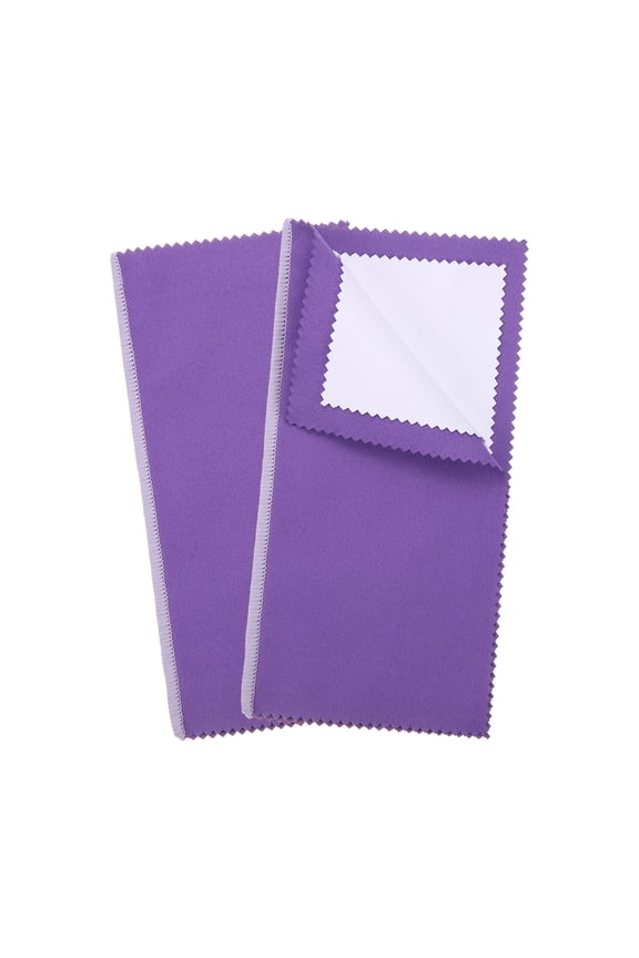 7.9"x7.9" Jewelry Cleaning Cloth, 2 Pack Double-Sided Fleece Polishing Cloth for Gold, Silver and Jewelry, Dark Purple