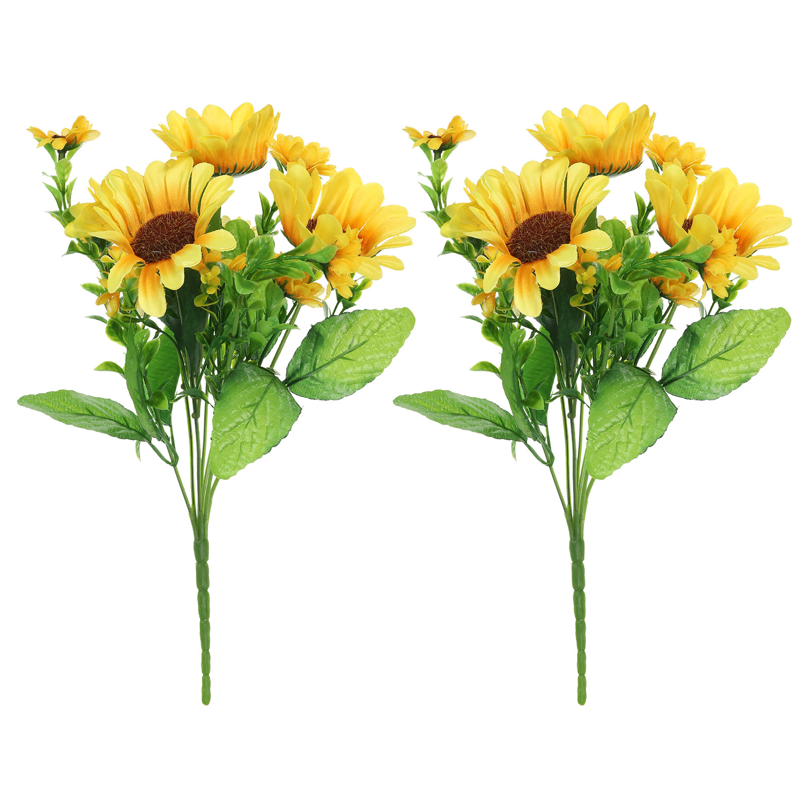 Uxcell 7 Branch 13 Heads Artificial Silk Sunflowers Fake Flowers with ...