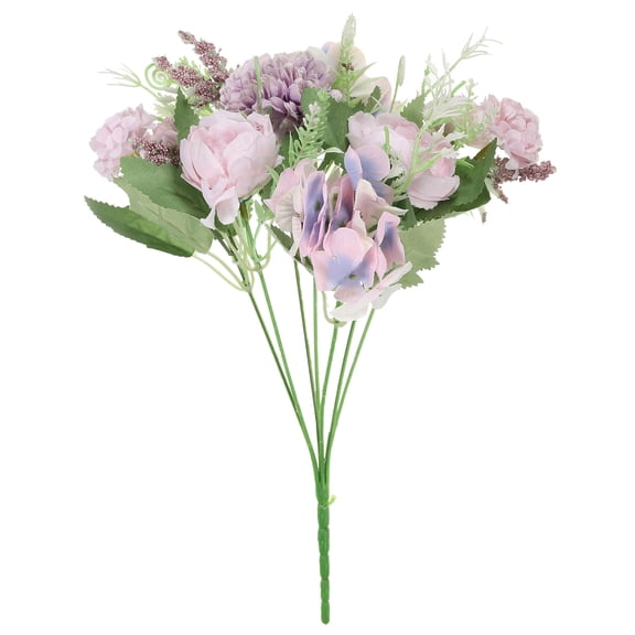 Uxcell 7 Branch Artificial Silk Peony Hydrangea Fake Flower with Stem for Decor, Purple