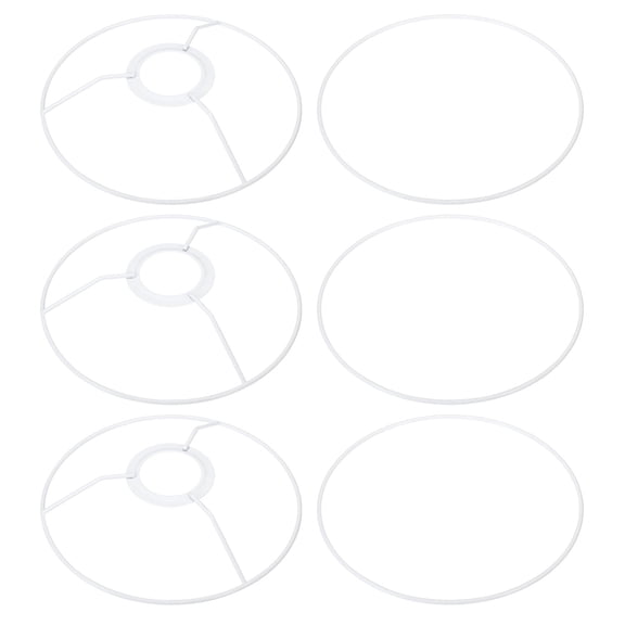 Uxcell 7" E26 E27 Lamp Shade Ring Frame with European Fitter, 3pcs Lampshade Holder Wire Frame DIY Drum Ring
