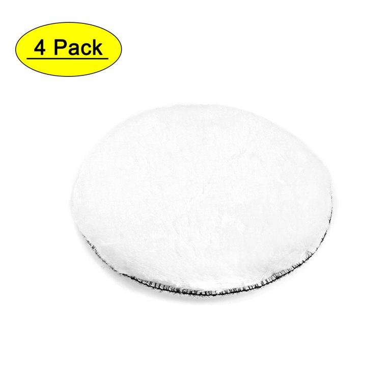 Uxcell 6'' Hook and Loop Polishing Pads Wool White 2 Pack 