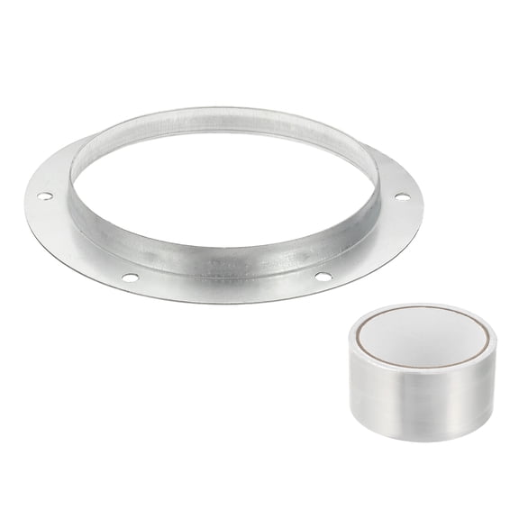 Uxcell 7 Inch Duct Connector Flange, Metal Straight Pipe Exhaust Flange Duct Mounting Plate for Heating Cooling Ventilation HVAC System, Galvanize Steel