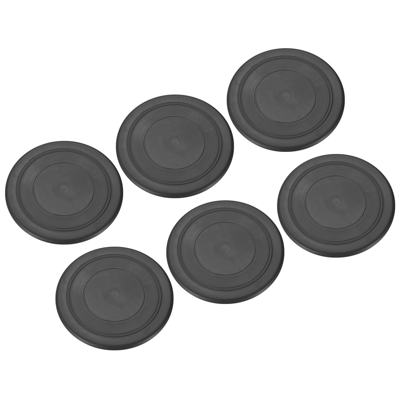 Black 7-Inch Soft Waterproof TPR Flying Discs Set of 6