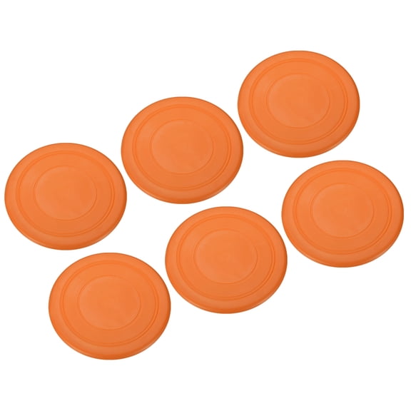 Uxcell 7 Inch Flying Disc, TPR Flying Discs Soft Waterproof for Adults Dog Outdoor Playing Sport Game, Orange 6Pcs