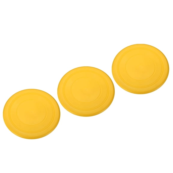 Uxcell 7 Inch Flying Disc, TPR Flying Discs Soft Waterproof for Adults Dog Outdoor Playing Sport Game, Yellow 3Pcs