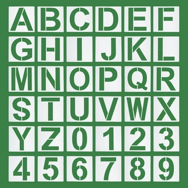 Uxcell 7 inch Letter Stencils Number Stencils Reusable Alphabet Templates Numbers Stencil Set, Green 36 Pack