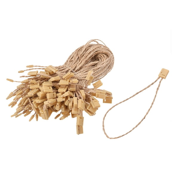 Uxcell 7 Inch Twine String, Price Hang Tag Fasteners with Snap Lock Ties for Attach Swing Tags 500Pack